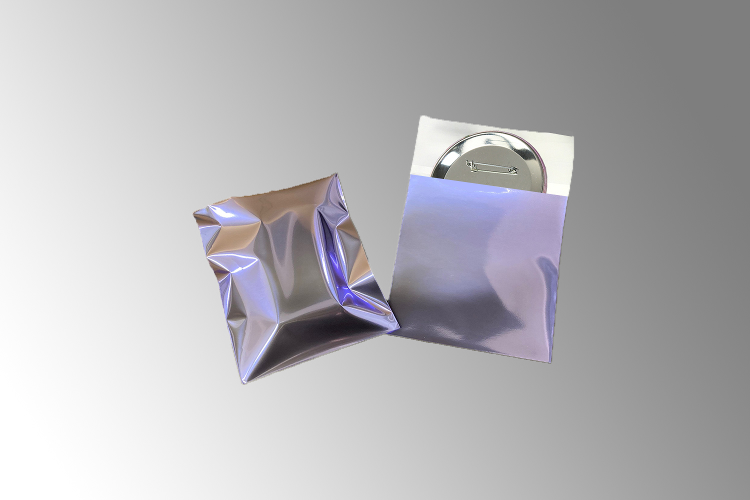 カラーアルミ蒸着のり付袋（ラベンダー)　AZLV-1A　 (50×135mm) 100枚入り